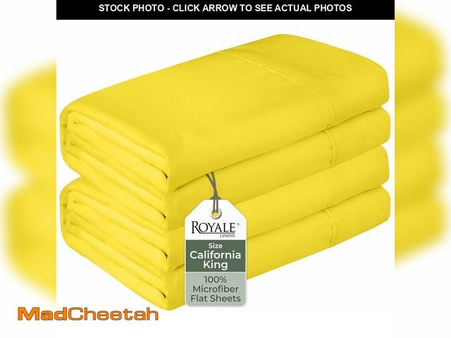 Lot 74-12716674 - Royale Linens 2 Pack Bulk Flat Sheet Set - Top Sheets -Soft 1800 Microfiber - Stain Resistant - for ...