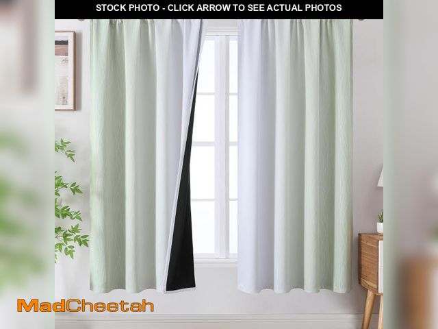 Lot 74-12048991 - Estelar Textiler Sage Green and Greyish White Ombre Blackout Curtains for Bedroom, Thermal Insulated...