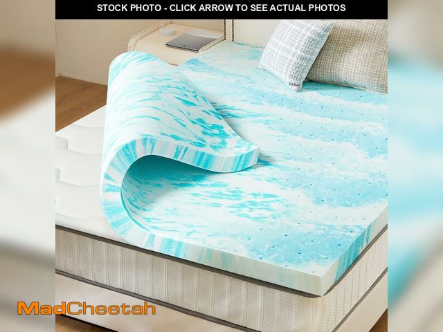 Lot 74-13331785 - Sweetcrispy Mattress Topper King, 4 Inch Thick Memory Foam Gel Infused Cooling Toppers Pad for King ...