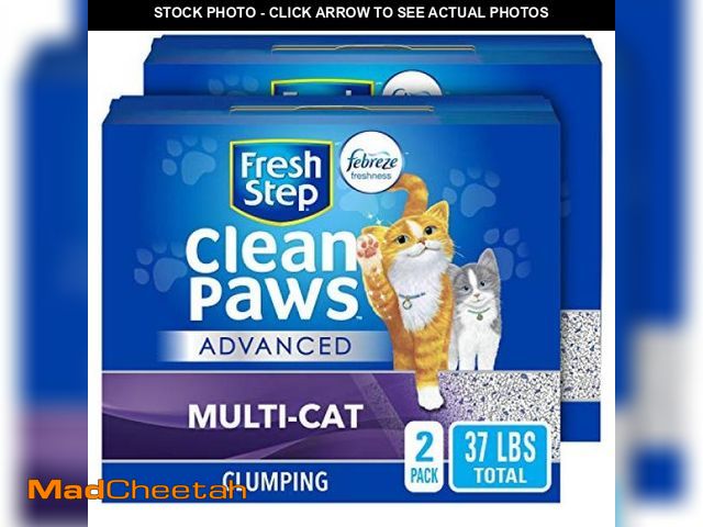 Lot 74-12396675 - Fresh Step Clean Paws Cat Litter with Febreze Freshness, Advanced Multi Cat Low Tracking Clumping Li...