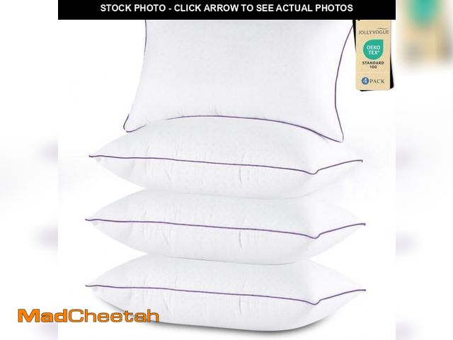 Lot 74-12528972 - JOLLYVOGUE Pillows Queen Size Set of 4, Cooling and Supportive Bed Pillows with Super Soft Down Alte...