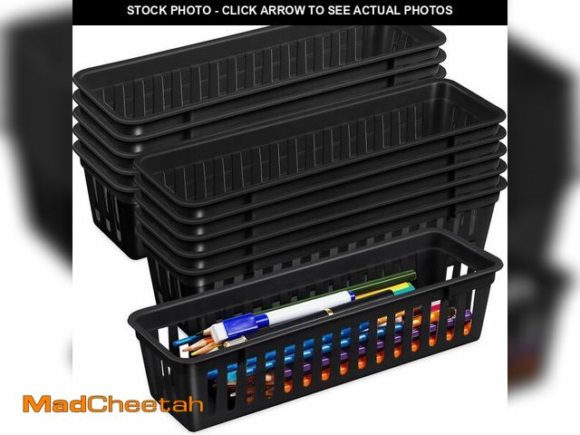 Lot 74-14474947 - Domensi 12 Pack Slim Plastic Storage Baskets Tray for Organizing 10.25x3.25x2.5 Inch Small Narrow St...