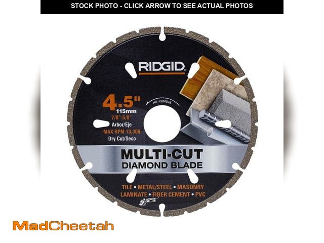 Lot 74-14390285 - RIDGID 4.5 in. Diamond Multi-Cutting Blade - UNUSED