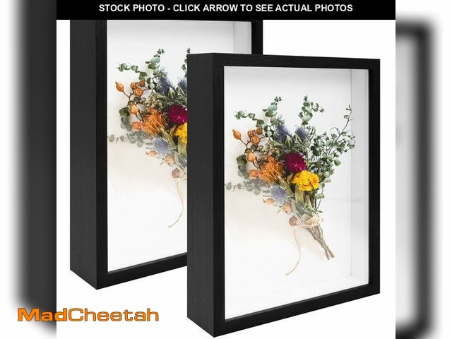Lot 74-14376856 - 2 Pack 11x14 Shadow Box Frame Deep Shadow Boxes Display Cases with Stand - USED