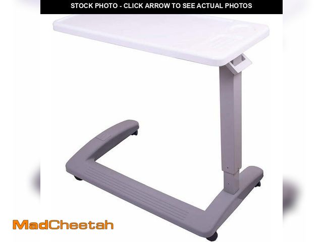 Lot 74-12803782 - Carex Adjustable Overbed Table with Wheels for Hospital and Home Use, Adjustable and Portable - UNUS...