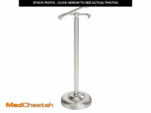 Lot 74-14386989 - WZKALY Toilet Paper Holder Stand, Brushed Nickel Toilet Paper Holder Free Standing, Post Pivoting De...
