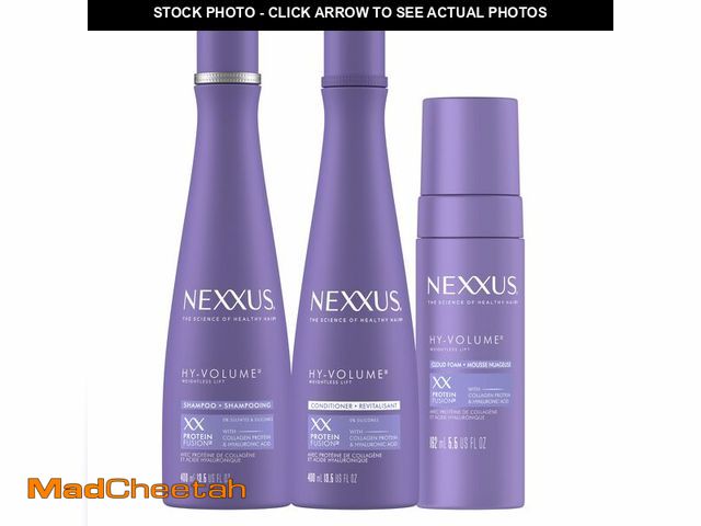 Lot 74-13994193 - Nexxus HY-VOLUME Weightless Lift Shampoo, Conditioner &amp; Foam 3 Pack PROTEIN FUSION with Collagen...
