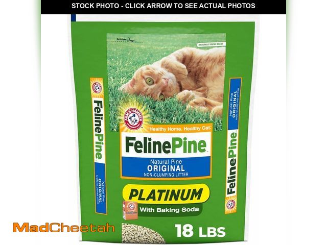 Lot 74-12827774 - Feline Pine Platinum Non-Clumping Cat Litter, Feline Pine Cat Litter 18lb - UNUSED