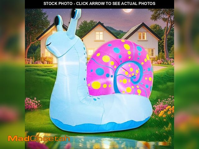 Lot 74-12432045 - 5 FT Snail Inflatable Decoration, Spring Inflatable Blow Up Animal Decorations Built LED Lights for ...