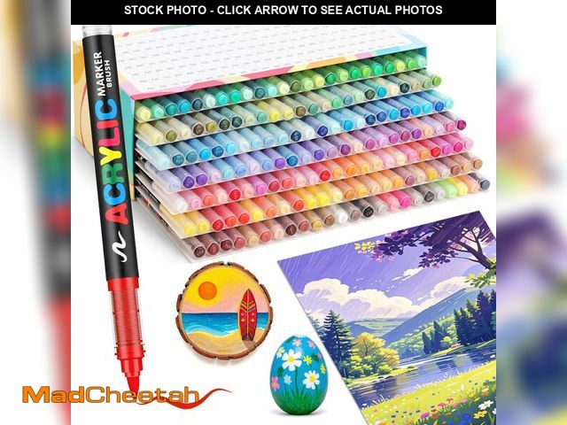 Lot 74-12767159 - *USED* Guangna 168 Acrylic Paint Markers, Brush Tip Acrylic Paint Pens, Quick-Drying Waterproof Ink,...