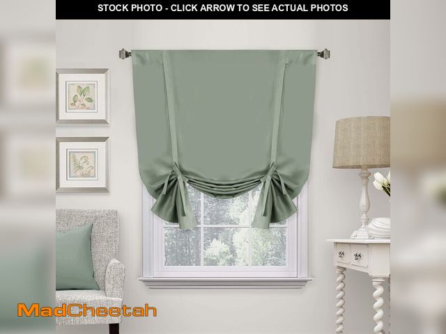 Lot 74-13543671 - H.VERSAILTEX Blackout Tie Up Curtain Thermal Insulated Window Shade Light Blocking Balloon Roman Sha...