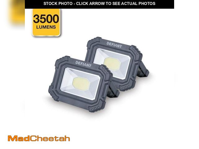 Lot 74-13799141 - (MISSING CHARGER) Defiant Defiant 2-Pack 3500 Lumens Rechargeable Magnetic Utility Light With Power ...