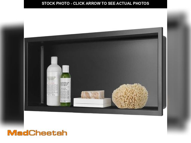 Lot 74-13822594 - AKDY 24 in. W x 12 in. H x 4 in. D 18-Gauge Bathroom Shower Niche in Matte Black - UNUSED