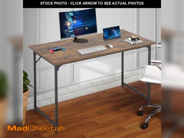 Lot 74-12402905 - FDW 47.2?W X 23.6?D Gaming Corner Writing Black Large Student Art Modren Simple Style PC Wood and Me...