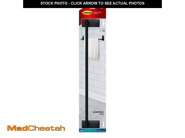 Lot 74-13784854 - Command 24 in. Towel Bar in Matte Black - UNUSED