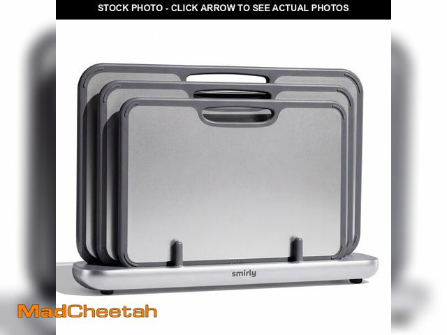 Lot 74-13996133 - SMIRLY Titanium Cutting Board for Kitchen, Double Sided Chopping Board Set with Holder, 100% Pure Ti...