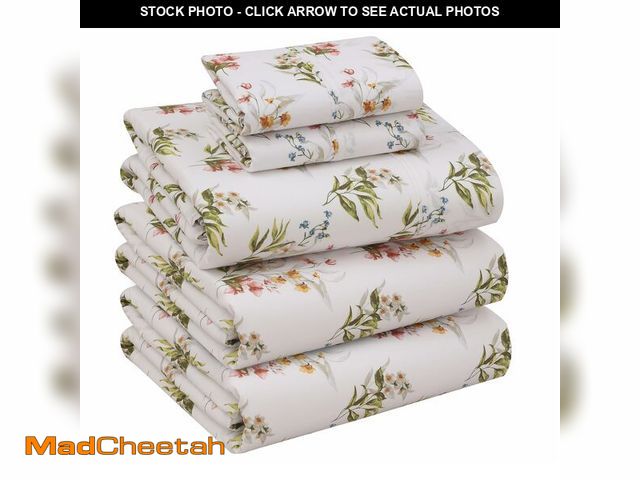 Lot 74-12458713 - RUVANTI 100% Cotton Split King Sheets Sets for Adjustable Bed, 5 PCs, Soft &amp; Breathable Percale ...