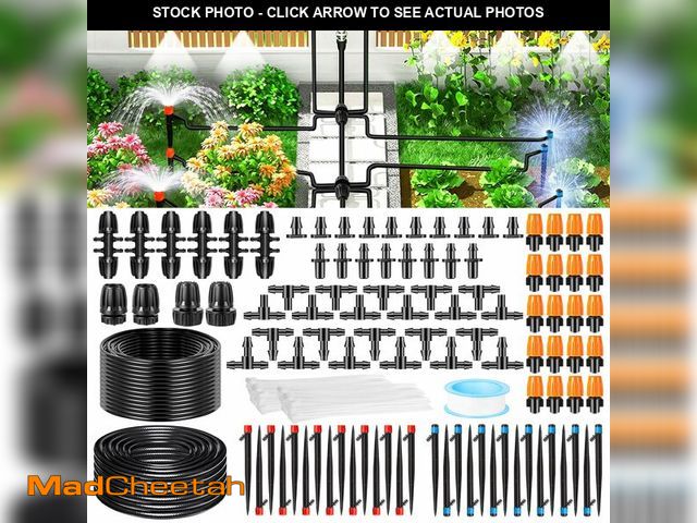 Lot 74-14263911 - 520FT Drip Irrigation System Kit, Automatic Drip Irrigation Kit with 1/2 inch Hose 1/4 inch Distribu...