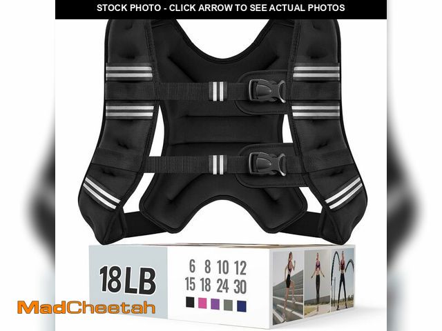 Lot 74-14342050 - Zeerun Weighted Vest, 6lb/8lb/10lb/12lb/15lb/18lb/20lb/24lb/30lb for Men Women, Reflective Stripe Ad...