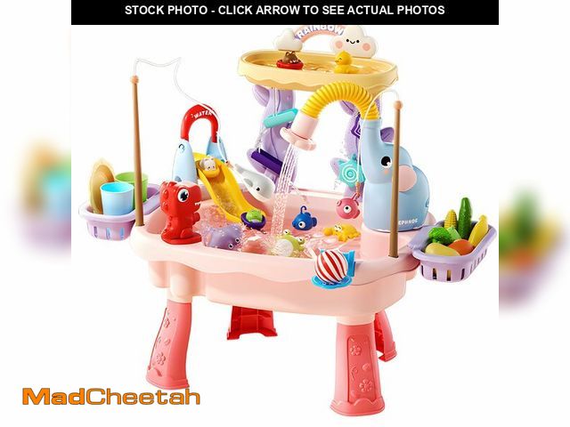 Lot 74-14268347 - HUASHILUO 2027 Upgraded 4-in-1 Water Table for Toddlers 2-3, Kids Sensory Table with Electric Water ...