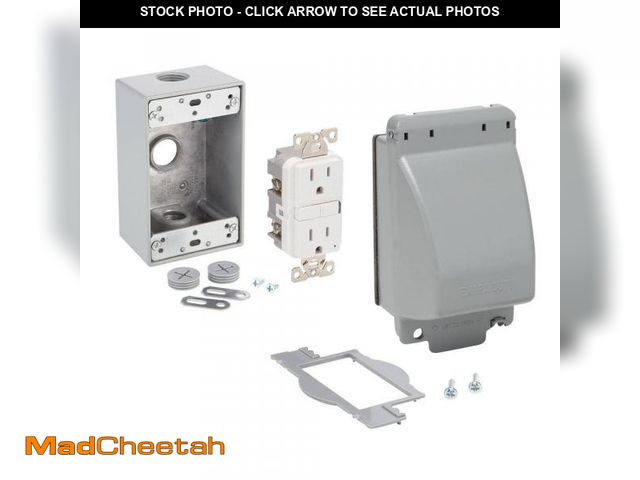 Lot 74-12532181 - Commercial Electric 1-Gang Extra Duty Metallic Weatherproof In-Use Cover Kit (12-in-1-Configurations...