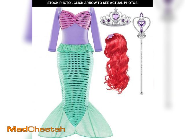 Lot 74-11553101 - LURLEEZ Arie Costume For Girls Little Mermaid Dress Up Costume Arie Dress Age 3-8 With Wig Halloween...