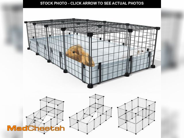 Lot 74-12970298 - BUCATSTATE 20 Panels Guinea Pigs Cages, Small Animal Playpen with Waterproof Mat, 47" L*24" W*12" H ...