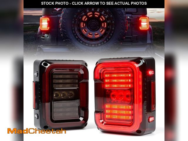 Lot 74-12507503 - Xprite Smoked C-Shaped JK LED Tail Lights Compatible with 2007-2018 Jeep Wrangler JK JKU Sport Sahar...