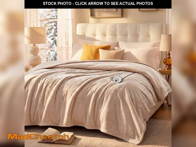 Lot 74-13583473 - Sealy Electric Blanket Twin Size 62"x84", Soft Double Flannel Heated Blanket with 10 Heat Levels &am...