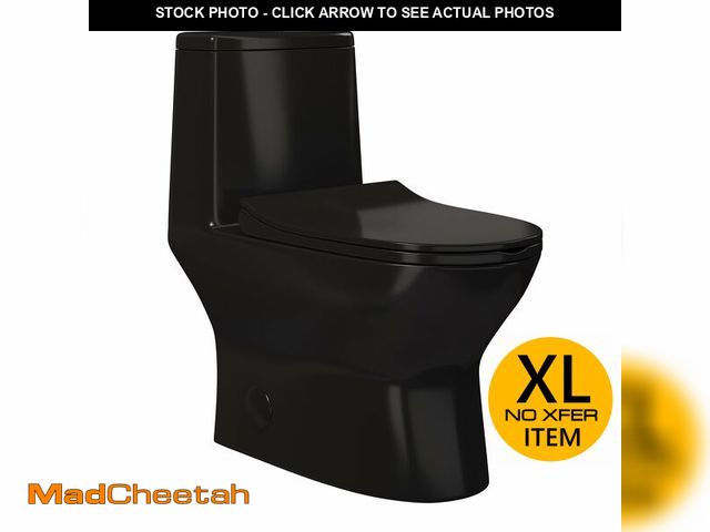 Lot 74-12658973 - Ivy One Piece Toilet Dual Vortex Flush in Glossy Black 1.1/1.6 gpf - USED