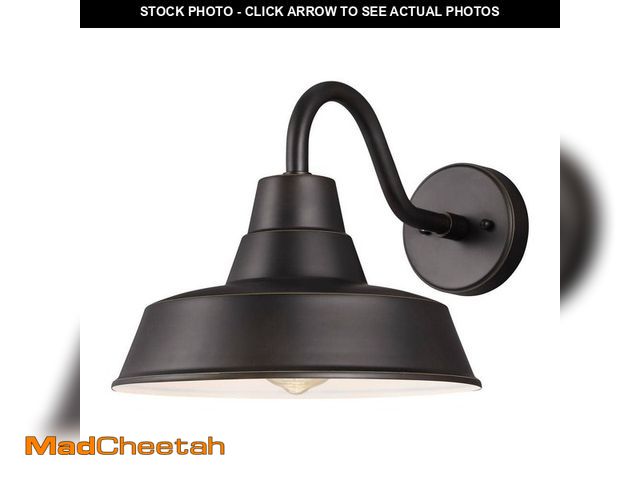 Lot 74-13797012 - Generation Lighting Barn Light 1 Light Antique Bronze Modern Farmhouse Outdoor Wall Mount Small Lant...