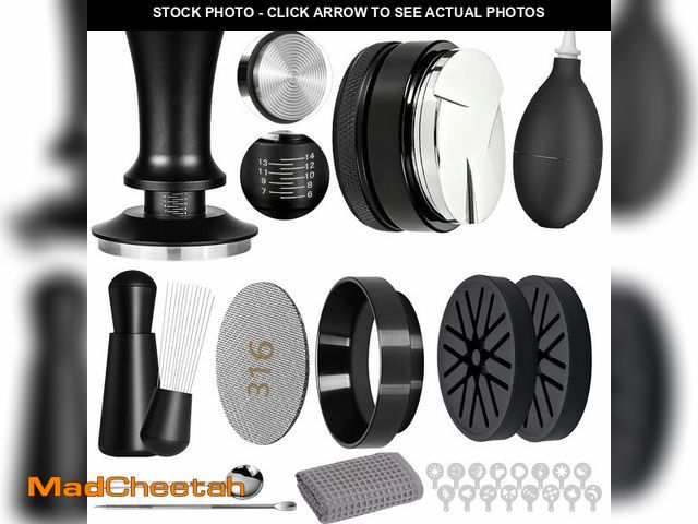 Lot 74-14055418 - 12PCS Espresso Accessories Kit: 54mm Espresso Tamper, Coffee Distributor, Puck Screen, Dosing Funnel...