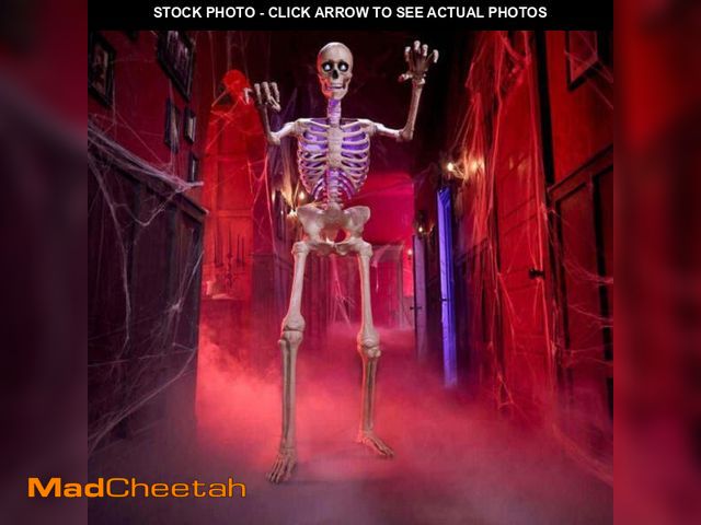 Lot 74-14606153 - Home Accents Holiday 6.5 FT Grave &amp; Bones Animated LED App Controlled Ultra Skelly with LCD Life...