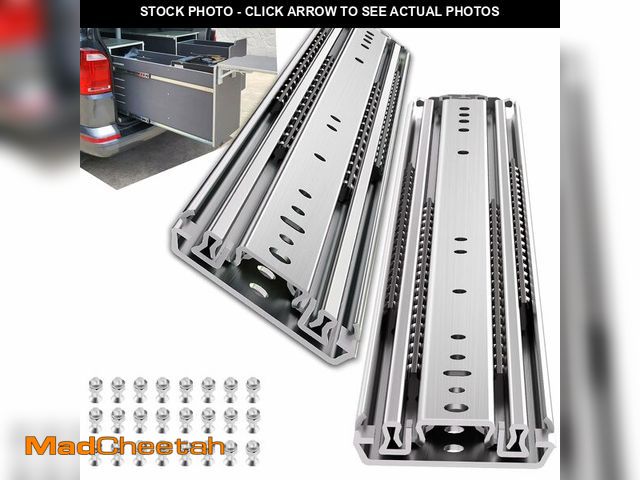 Lot 74-13548444 - SLIDEWAY 500Lbs Heavy Duty Drawer Slides 1 Pair 16 18 20 22 26 30 40 Inch Full Extension Ball Bearin...