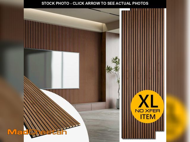 Lot 74-12786374 - Art3d 2 Pack 94.5 x 24 inch Wood Slat Acoustic Panels for Wall &amp; Ceiling - 31 sq.ft 3D Fluted So...