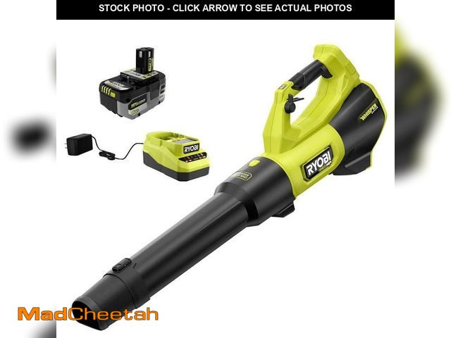 Lot 74-14309671 - RYOBI ONE+ HP 18V Brushless Whisper Series 130 MPH 510 CFM Battery Leaf Blower with 6.0 Ah Battery a...