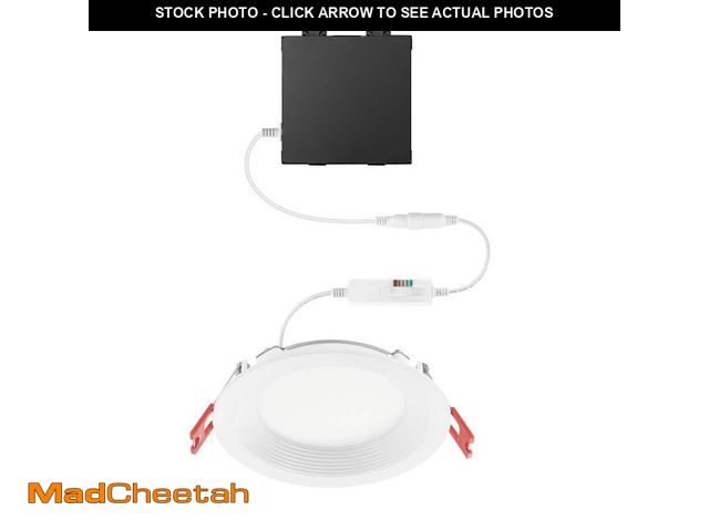 Lot 74-12772399 - Commercial Electric Premium Series 4 in. LED, 2-Level Lumen Select, Baffle Canless Recessed Light, A...