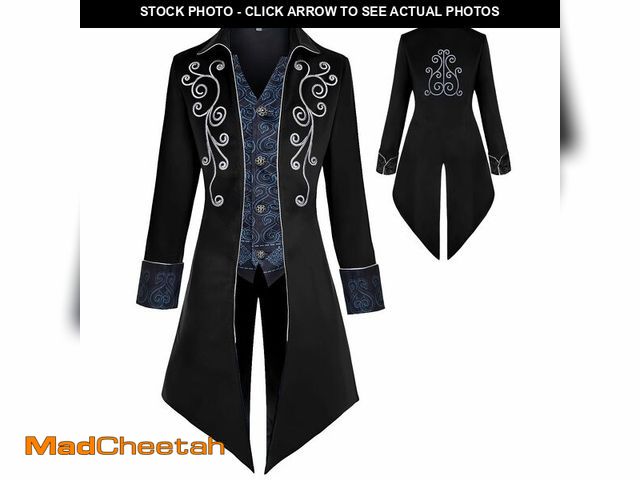 Lot 74-14149228 - KDAFJLKD Medieval Clothing Men's Costumes Steampunk Jacket, Victorian Gothic Tailcoat, Halloween Pir...