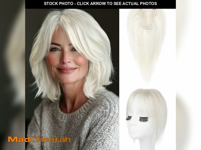 Lot 74-13964782 - REECHO Hair Toppers for Women Real Human Hair, Seamless Human Hair Toppers with Bangs, 360ÃÂ° 3D Co...