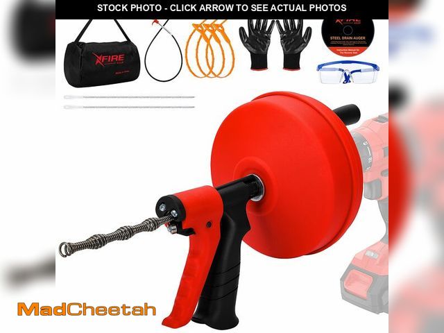 Lot 74-13539416 - 35 FT Double Mode Drain Snake Tools, 11-in-1 Drain Auger for Sink and Drain Unblocking, Plumbing Sna...