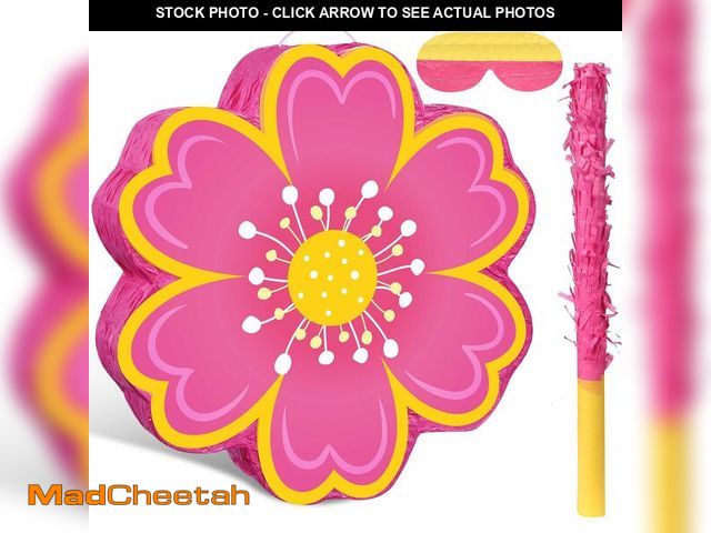 Lot 74-14144597 - Aoriher Daisy Flower PiÃÂ±ata Set with Blindfold and Bat Pink Flower PiÃÂ±ata Daisy Hippie Boho Ga...