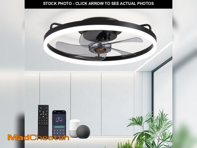 Lot 74-12508601 - LUDOMIDE Ceiling Fans with Lights, Smart Ceiling Fan with Alexa/Google Assistant/APP Control, Low Pr...