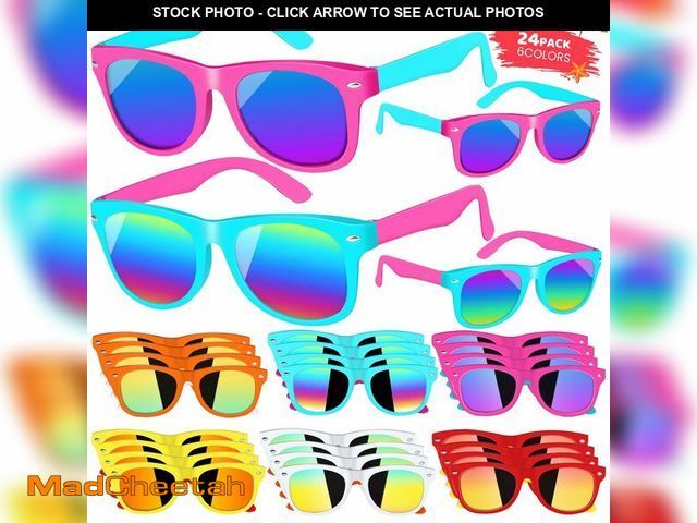 Lot 74-14143551 - 24 Pack Kids Sunglasses With UV400 Protection - Party Favor for Boys Girls Age 3-8 - Neon Goody Bag ...