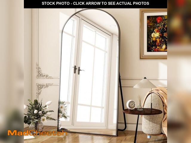 Lot 74-12486885 - BEAUTYPEAK 77"x39" Arch Full Length Mirror Oversized Floor Mirrors for Standing Leaning, Black - UNU...