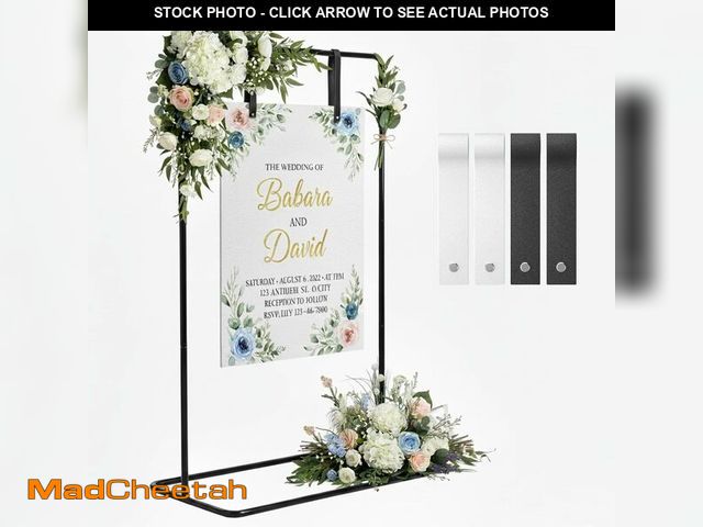 Lot 74-14209128 - GMFRXII Wedding Welcome Sign Stand, Welcome to our Wedding Sign Holder, Black Easel Stand for Sign P...