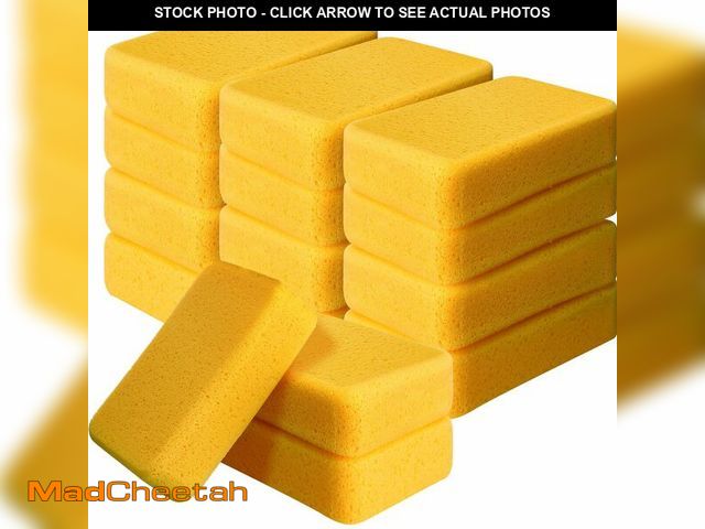 Lot 74-12706517 - Tioncy 12 Pcs Large Sponges Bulk 7.5 x 5.5 x 1.9 Inch Grouting Car Wash Foam Cleaning and Washing Sp...