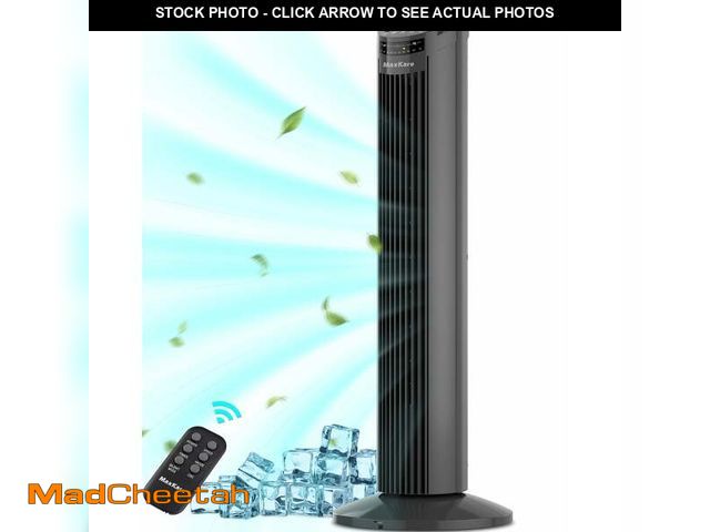 Lot 74-12548364 - MaxKare 30" Tower Fan 70Â° Oscillating Cooling Fan with Remote Control, 7.5H Timer, Gray, New - UNUS...