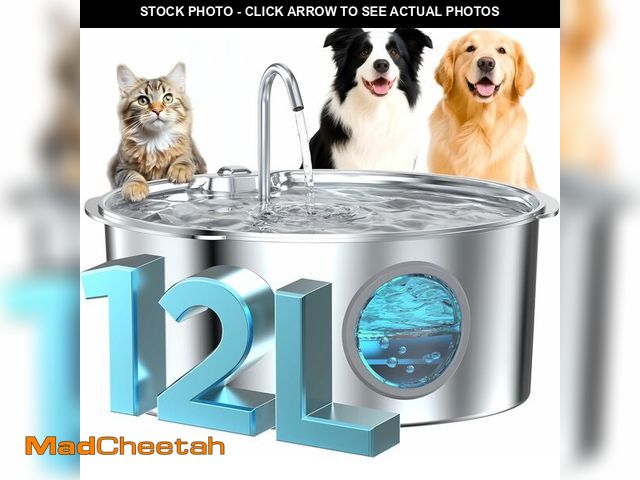 Lot 74-13709472 - Dog Water Fountain for Large Dogs: Stainless Steel Dog Fountain Water Bowl - 3.2Gal/406oz/12L Super ...