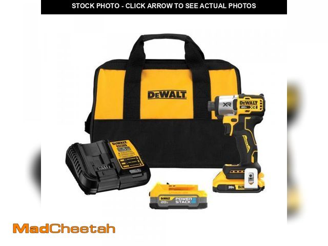 Lot 74-12410135 - DEWALT 20V MAX XR Lithium-Ion Cordless Brushless 1/4 in. 3-Speed Impact Driver Kit with 2Ah and 1.7A...