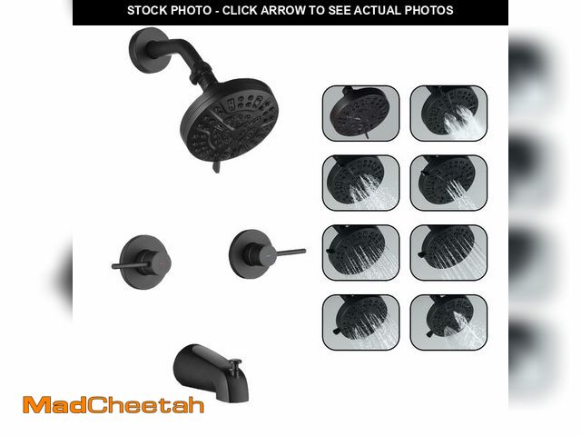 Lot 74-12978174 - SUBEIXI 2 Handle Shower Faucet Set with Tub Spout Matte Black Two Handles Shower Faucet Set Bathtub ...